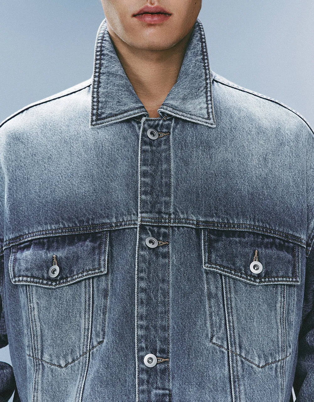 Gradient Denim Jacket sold by Urban Revivo product image thumbnail 3
