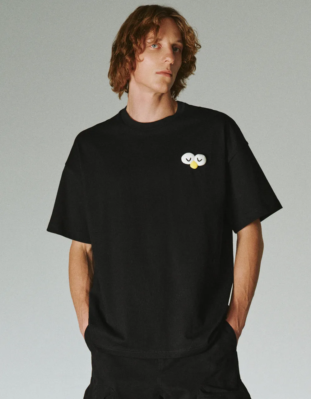 Cartoon Embossed Crew Neck T-Shirt sold by Urban Revivo