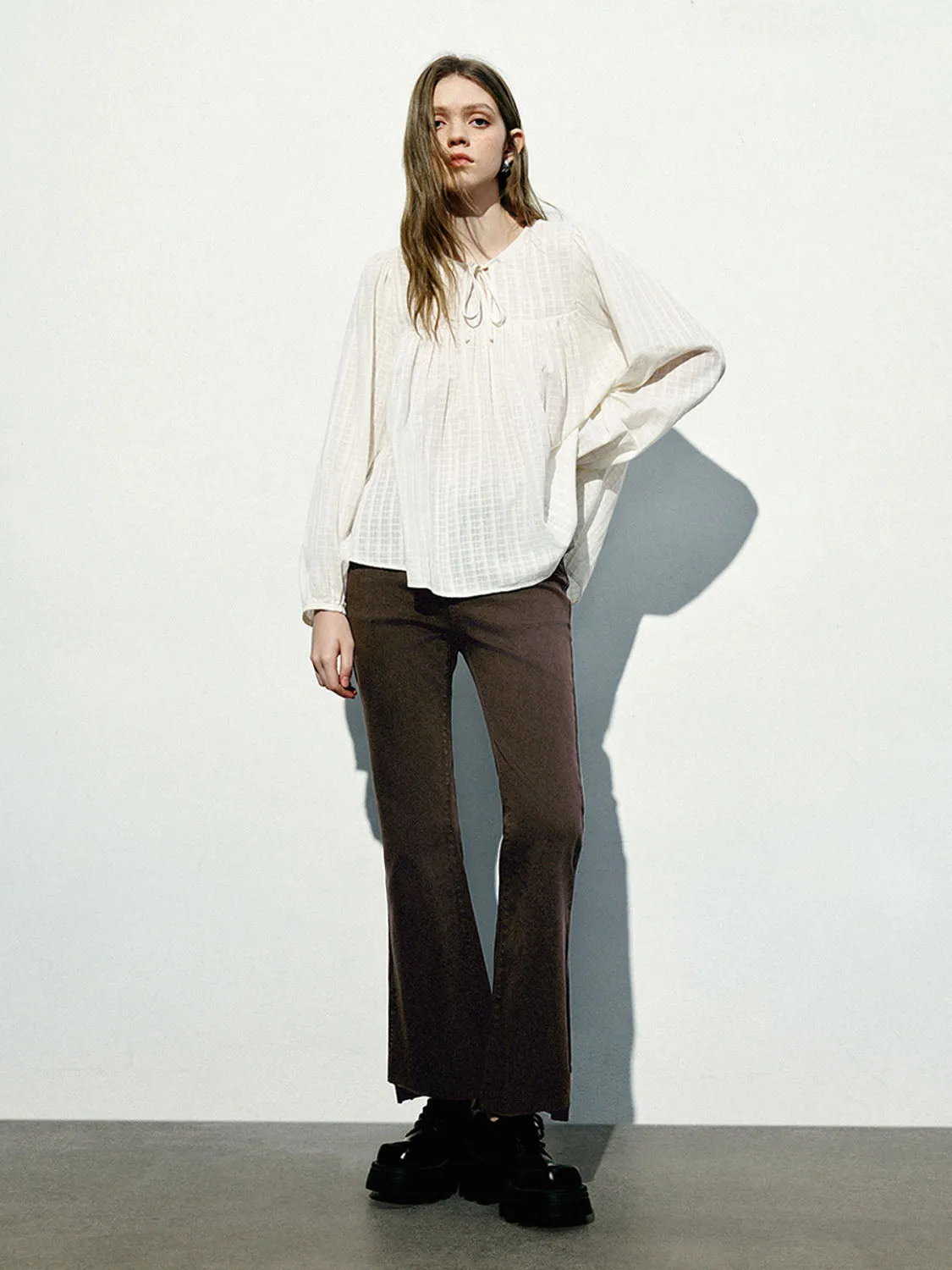 Lace Up Front Overhead Shirt sold by Urban Revivo product image thumbnail 4