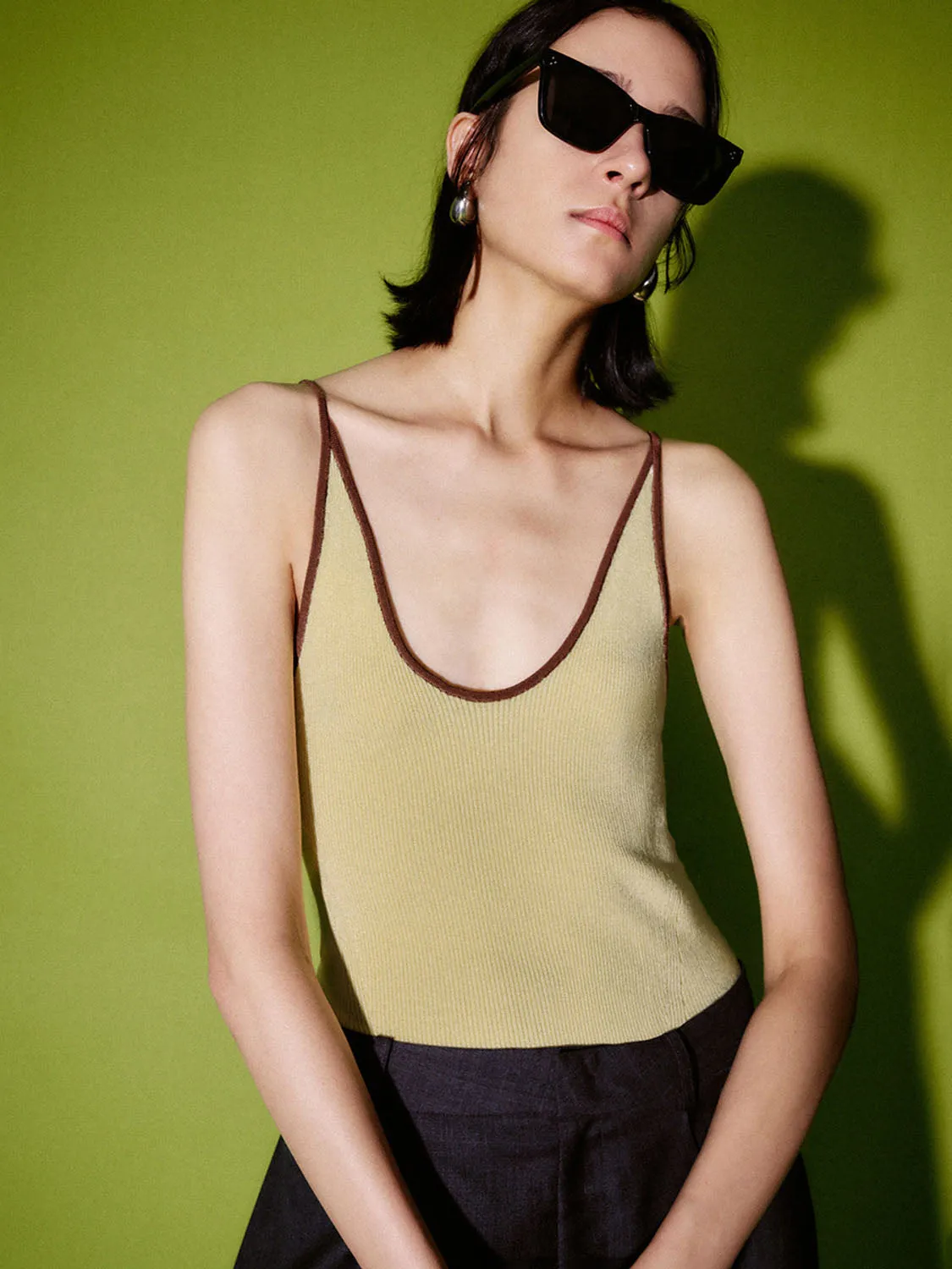 V-Neck Knitted Cami Tops sold by Urban Revivo product image thumbnail 3