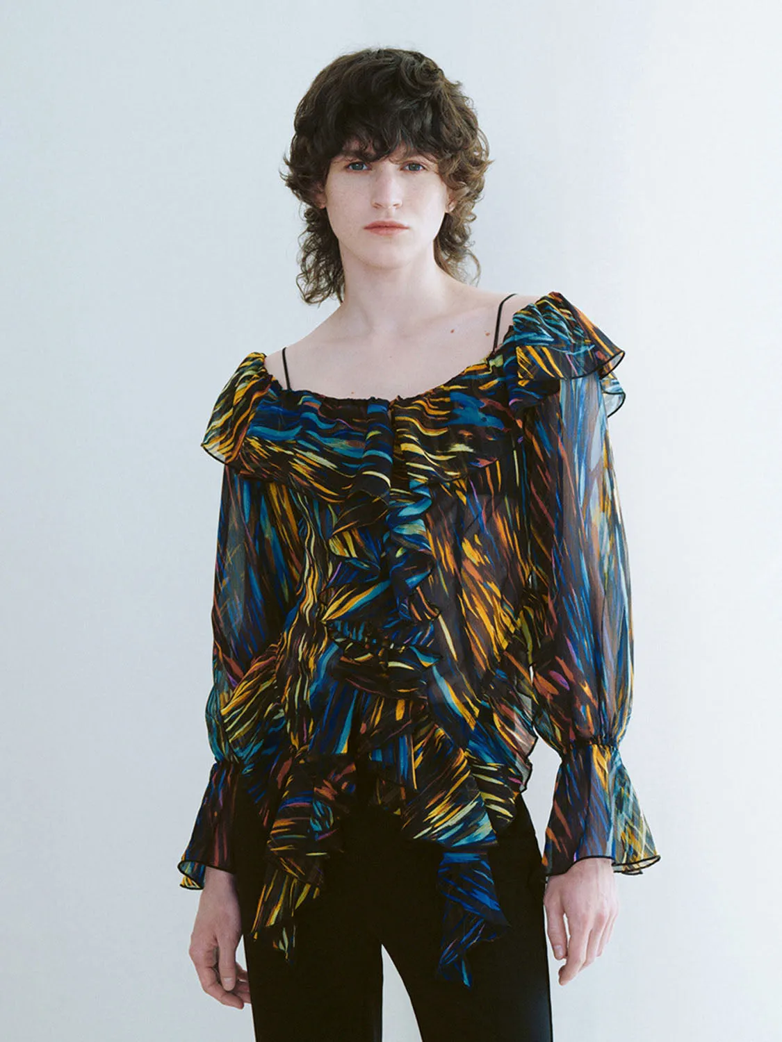 Ruffle Hem Off-Shoulder Shirts sold by Urban Revivo