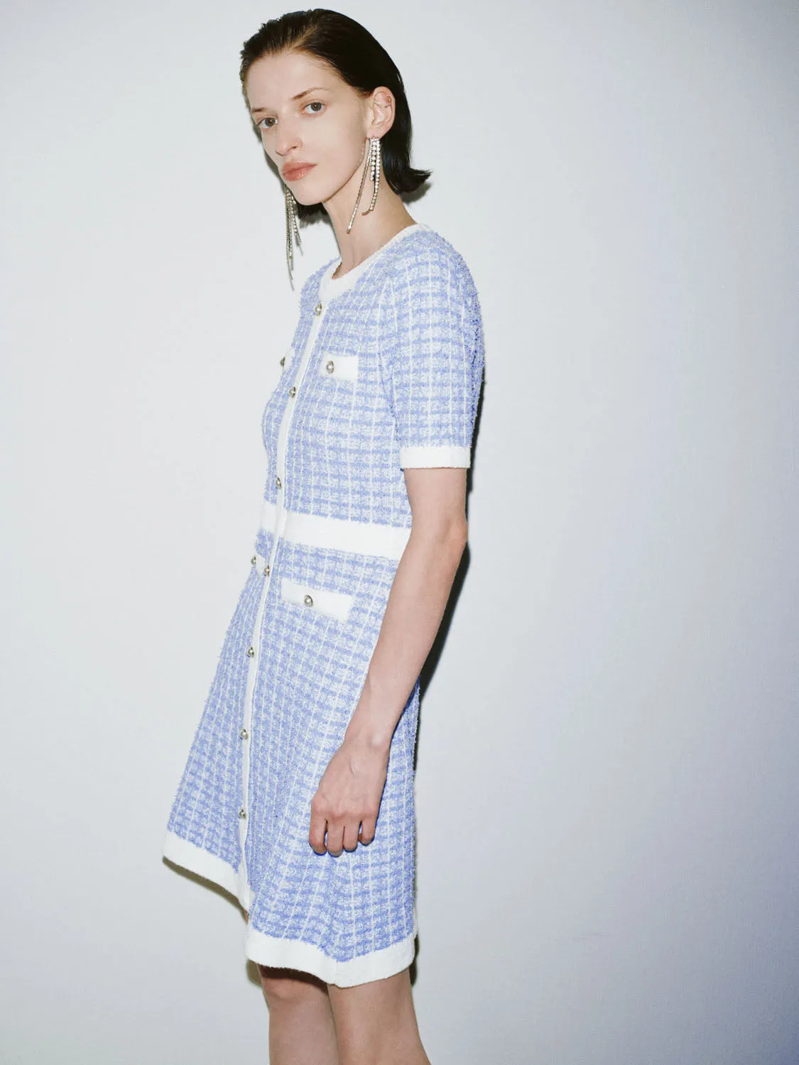 Short Sleeve Tweed Dresses sold by Urban Revivo product image thumbnail 2