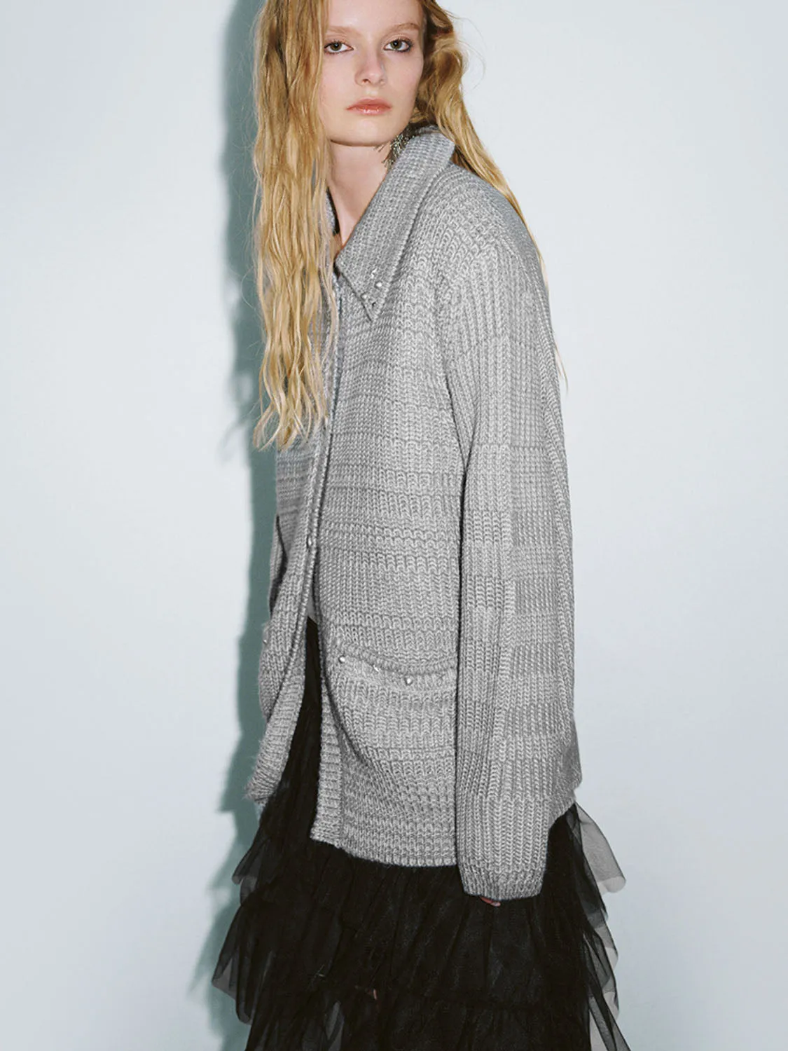 Shirt Collar Knitted Cardigans sold by Urban Revivo product image thumbnail 5