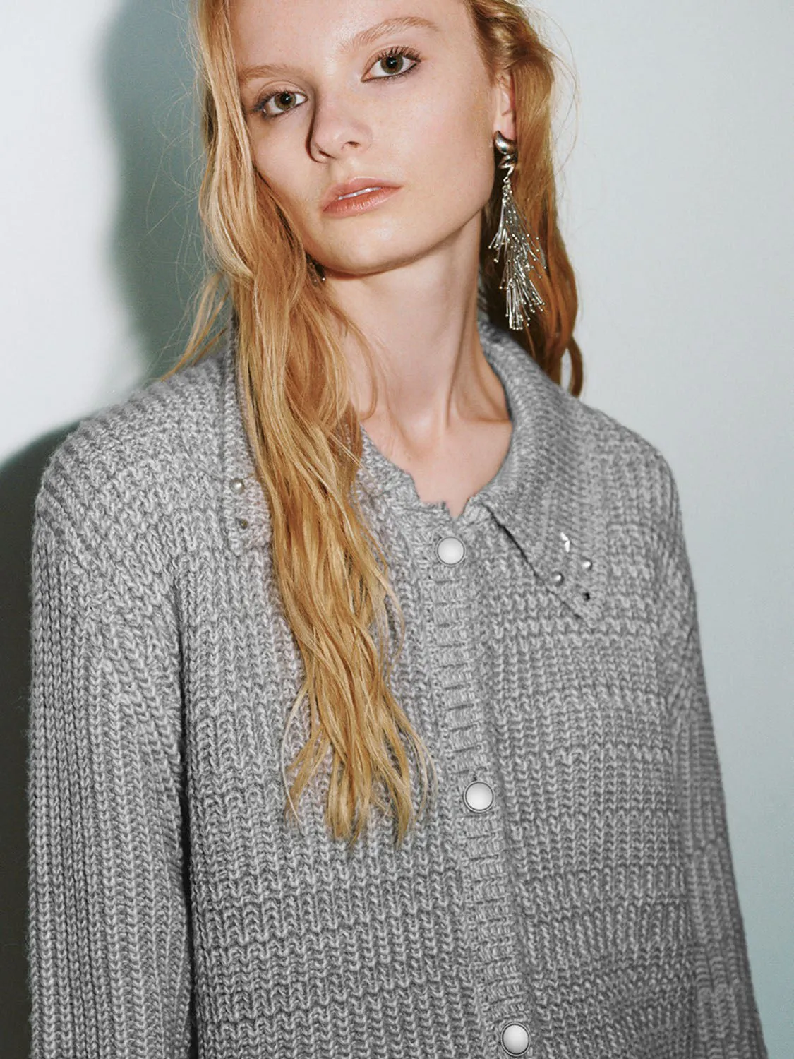 Shirt Collar Knitted Cardigans sold by Urban Revivo product image thumbnail 3