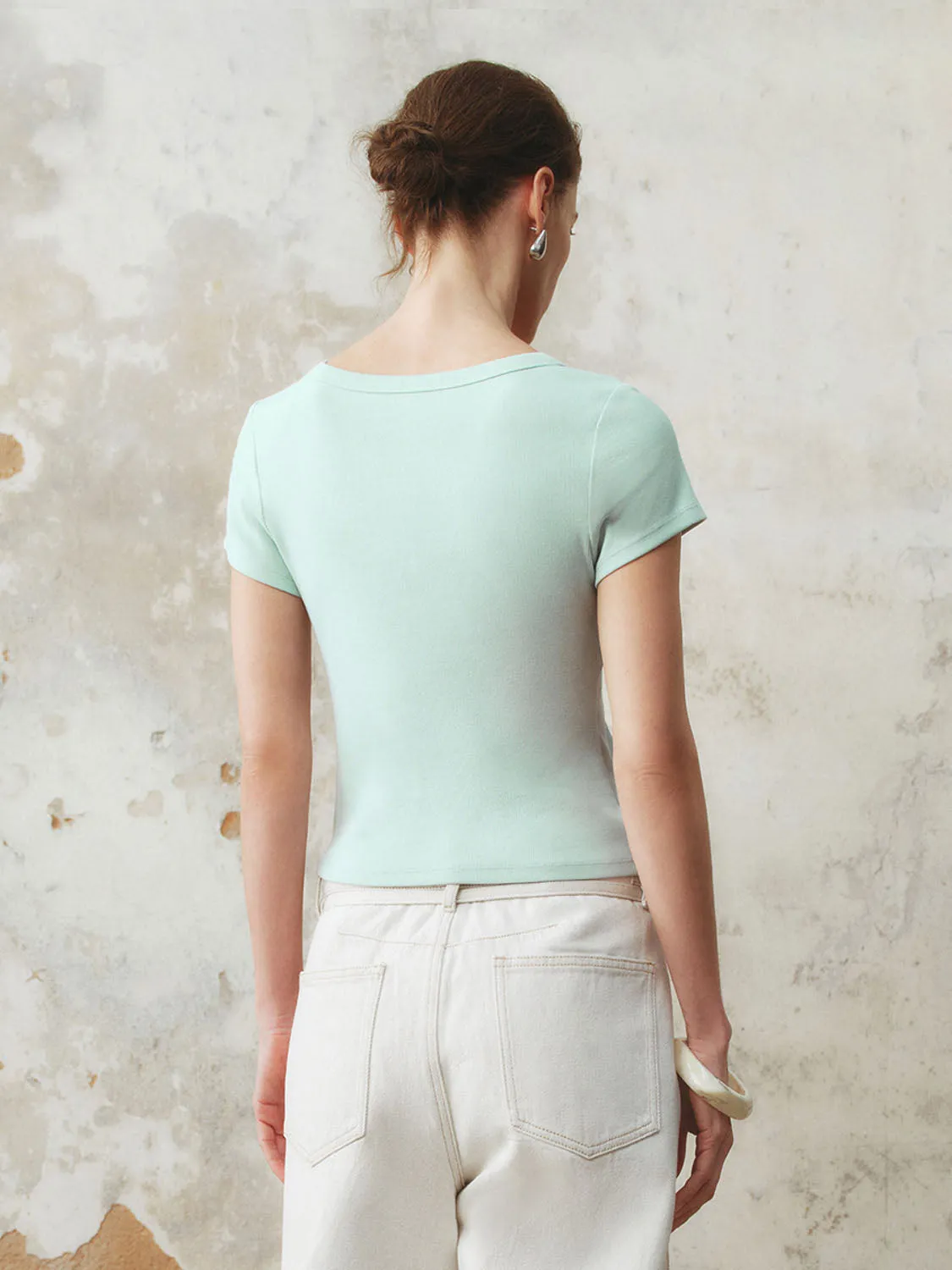 Skinny Short Sleeve T-Shirts sold by Urban Revivo product image thumbnail 2