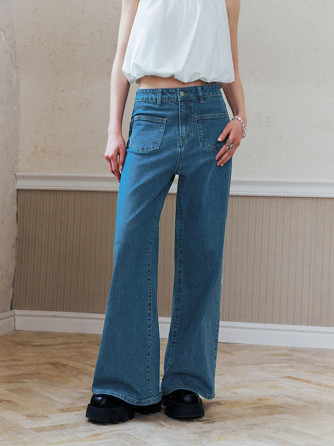 Wide-Leg Denim Jeans sold by Urban Revivo product image thumbnail 2