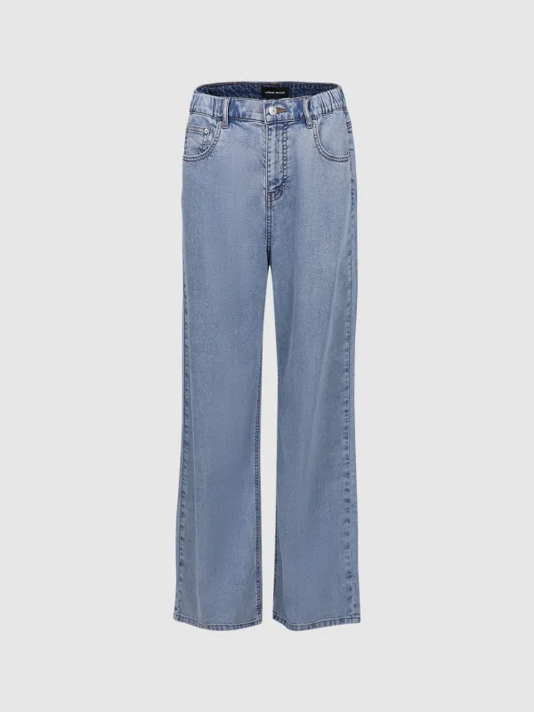 Wide-Leg Denim Jeans sold by Urban Revivo