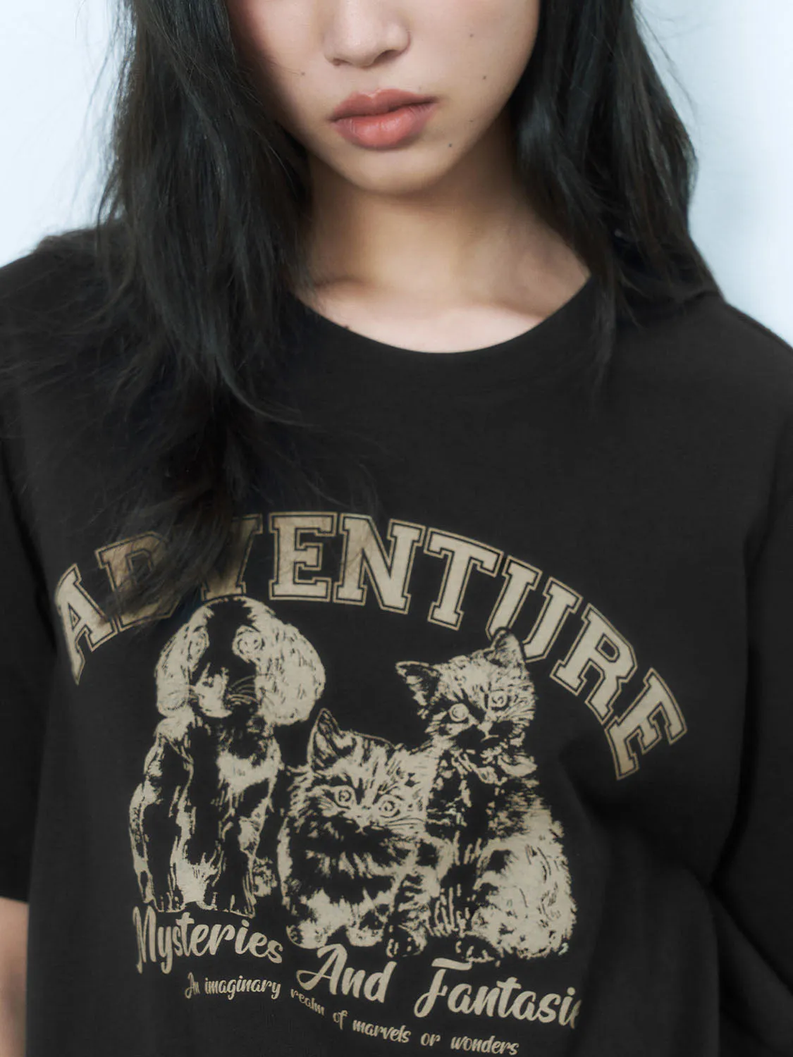 Printed Loose T-Shirts sold by Urban Revivo product image thumbnail 4