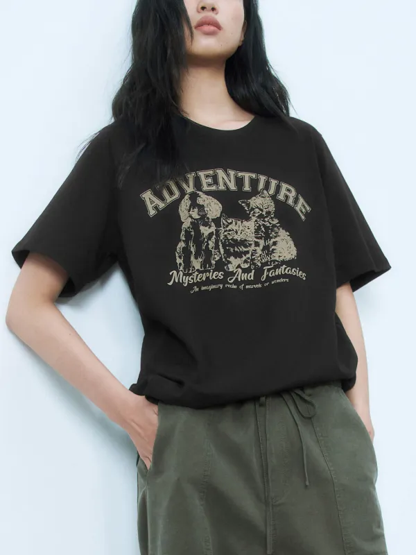 Printed Loose T-Shirts sold by Urban Revivo
