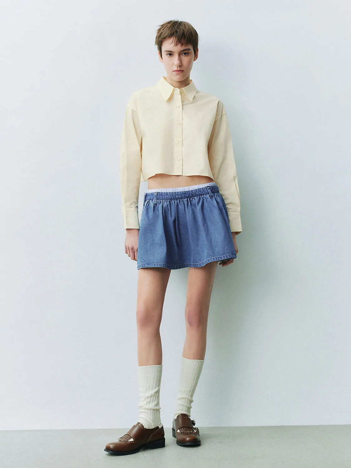 Cropped Shirt Collar Shirts sold by Urban Revivo product image thumbnail 4