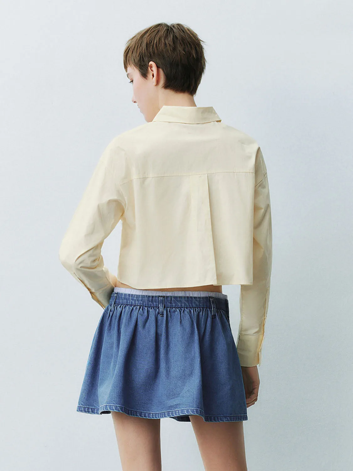 Cropped Shirt Collar Shirts sold by Urban Revivo product image thumbnail 2