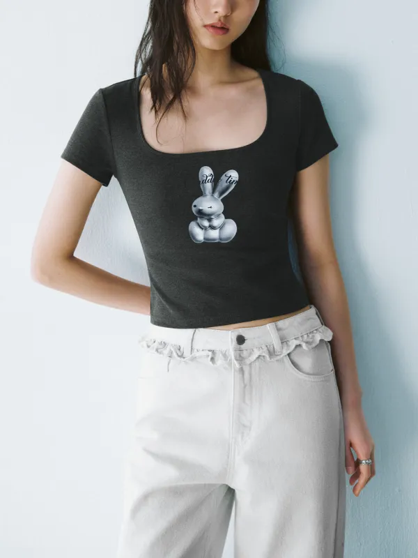 U-Neck Skinny T-Shirts sold by Urban Revivo