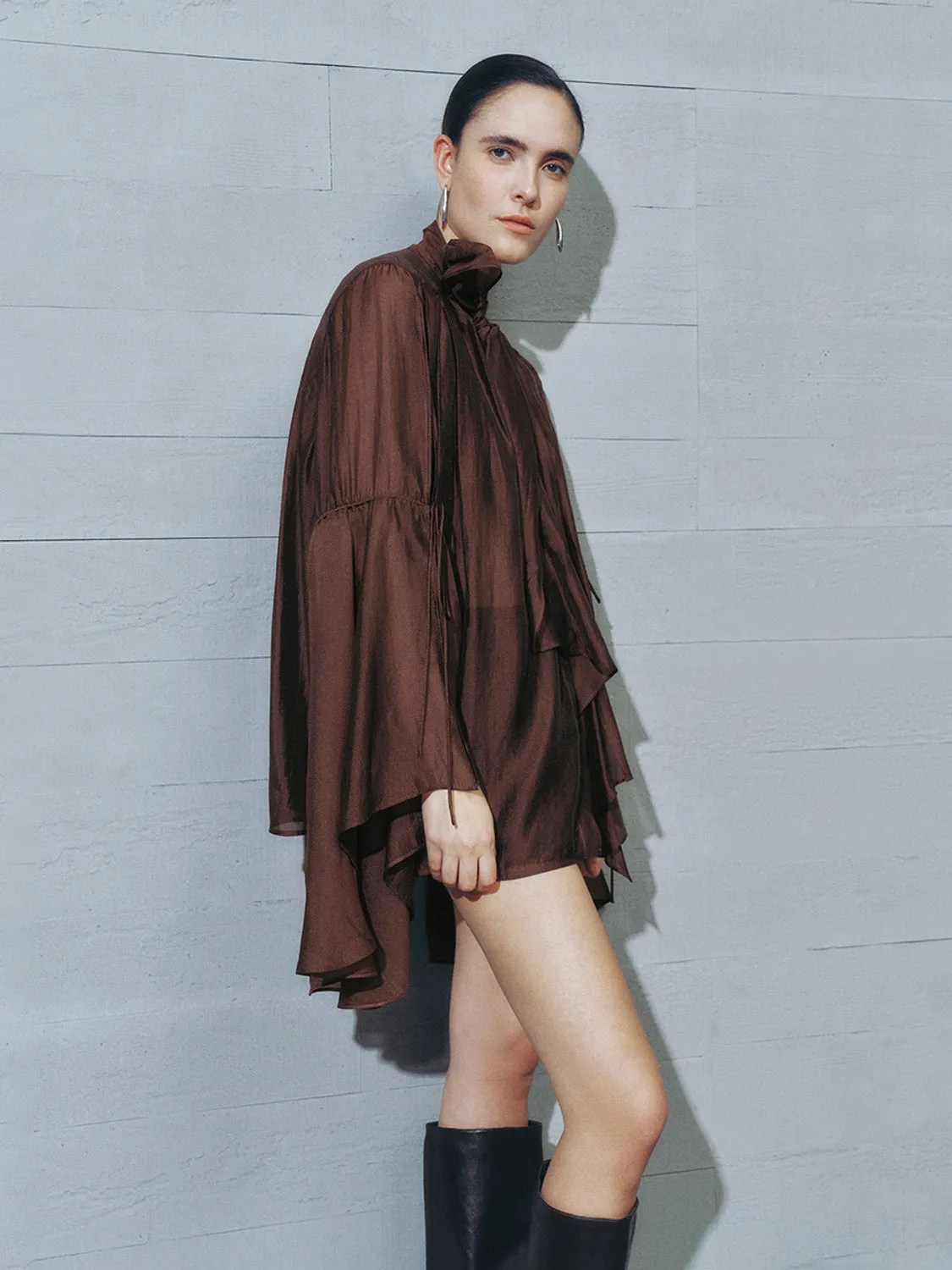 Ruffle Hem Oversized Shirts sold by Urban Revivo