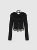 Lace Hem Knitted T-Shirts sold by Urban Revivo