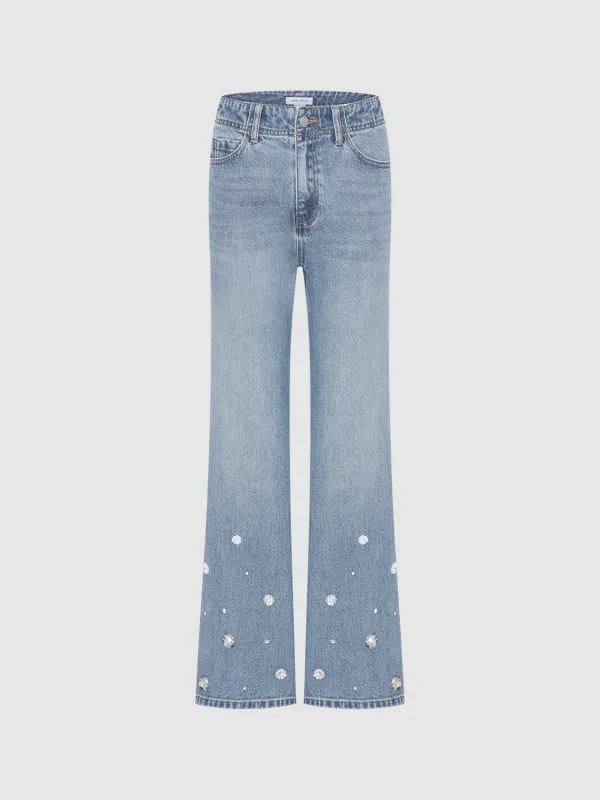 Beaded Denim Jeans sold by Urban Revivo