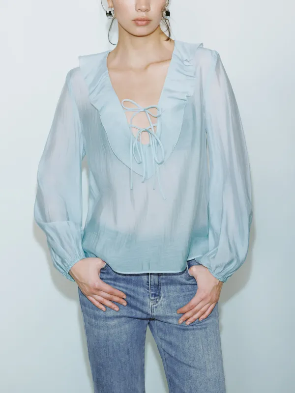 Overhead Ruffled Collar Shirt sold by Urban Revivo