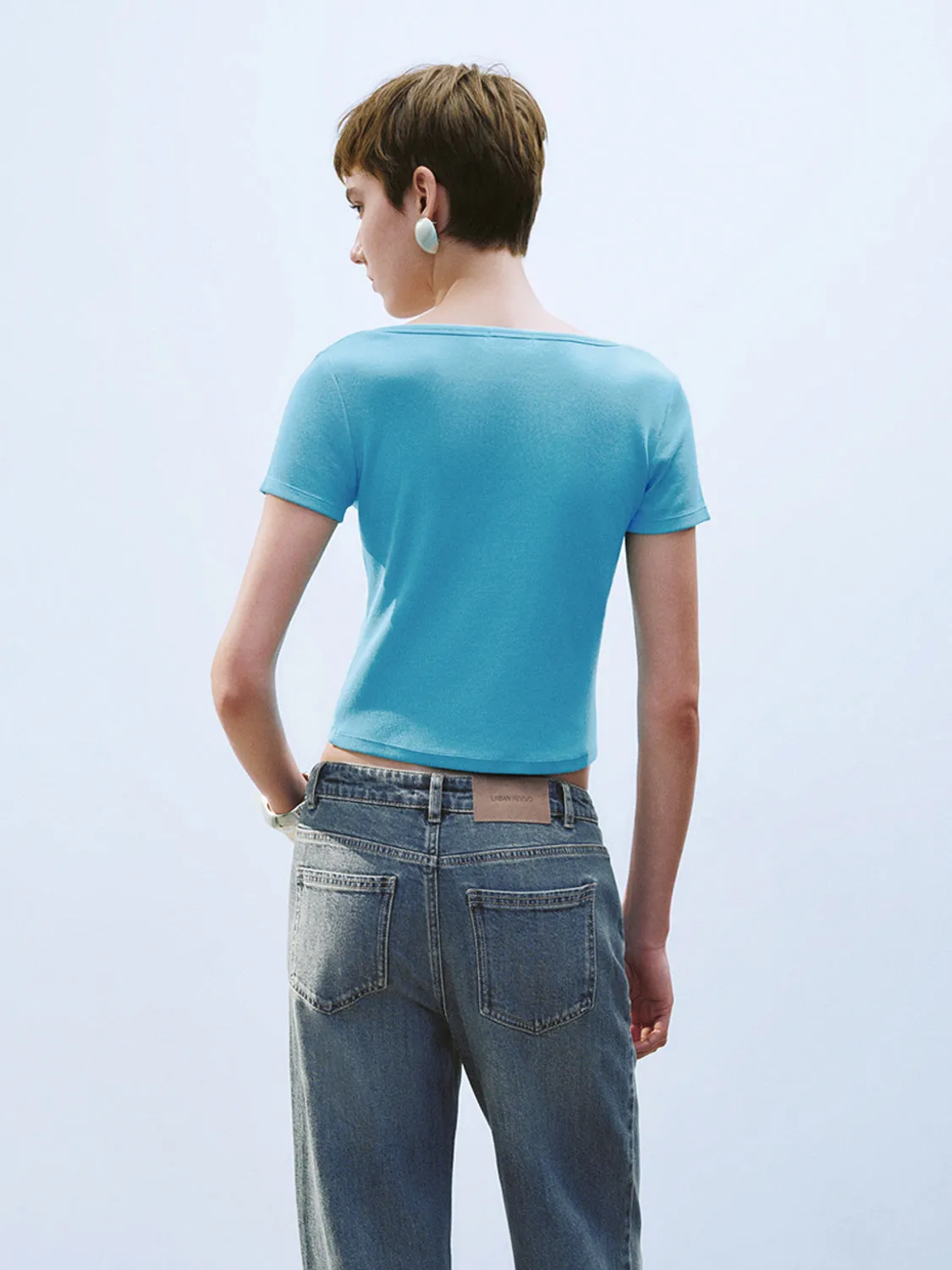 U-Neck Skinny T-Shirts sold by Urban Revivo product image thumbnail 2
