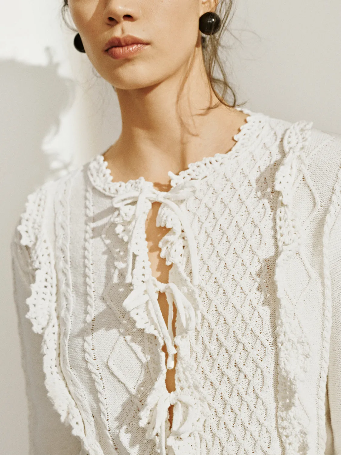 Lace Up Front Knitted Cardigans sold by Urban Revivo product image thumbnail 5