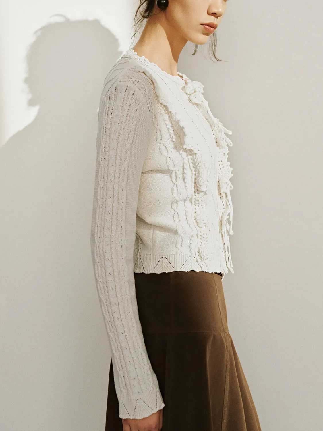 Lace Up Front Knitted Cardigans sold by Urban Revivo product image thumbnail 3