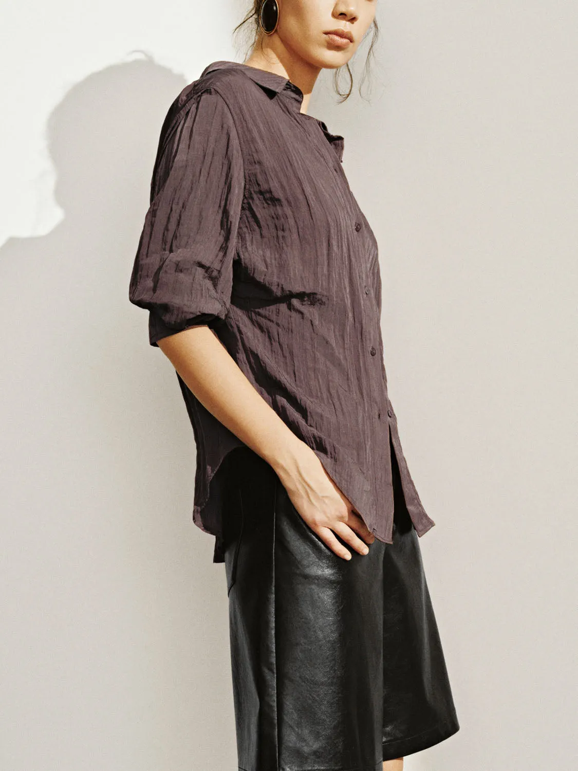 Tapered Waist Long Sleeve Shirts sold by Urban Revivo product image thumbnail 3