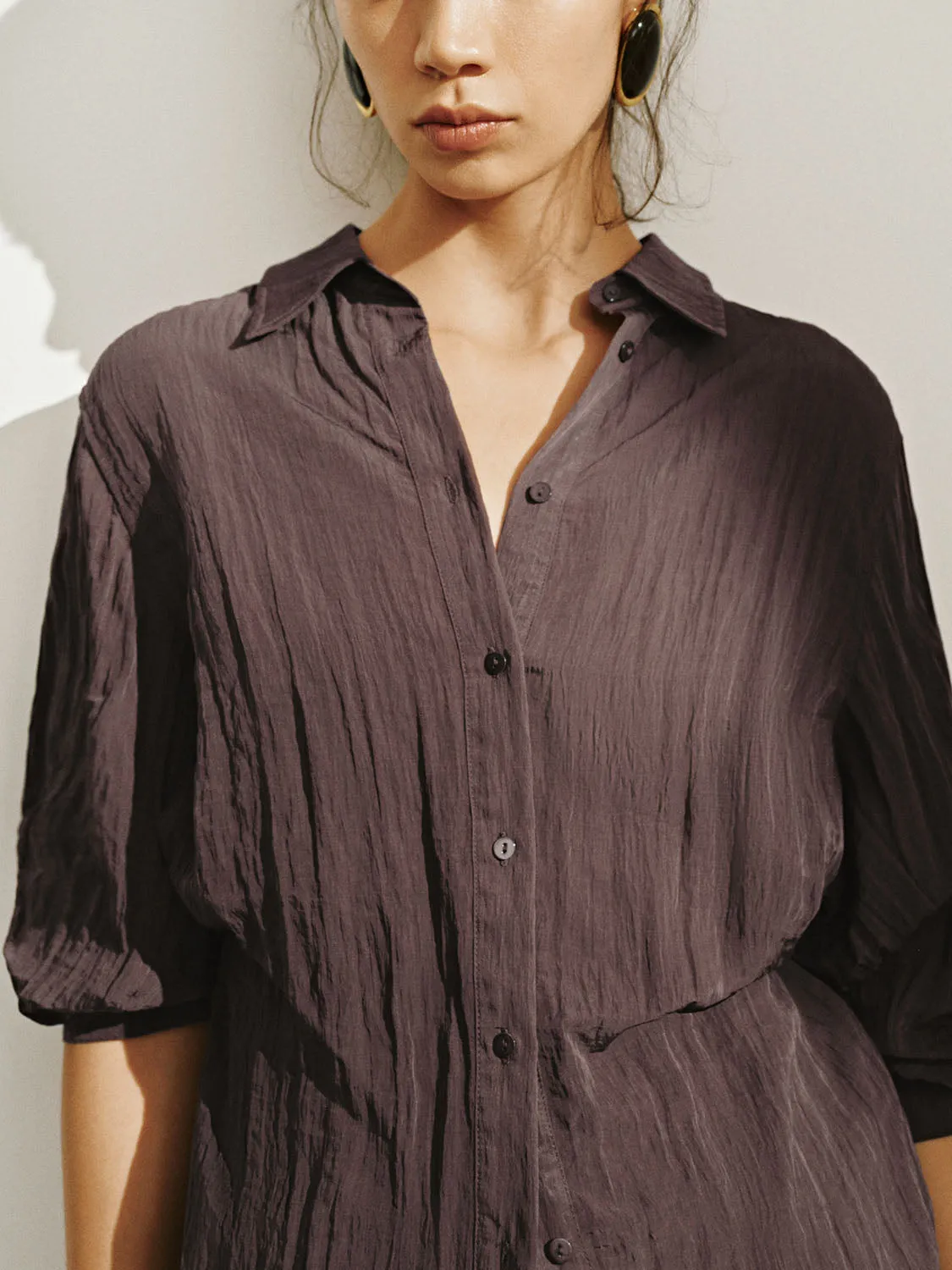 Tapered Waist Long Sleeve Shirts sold by Urban Revivo product image thumbnail 5