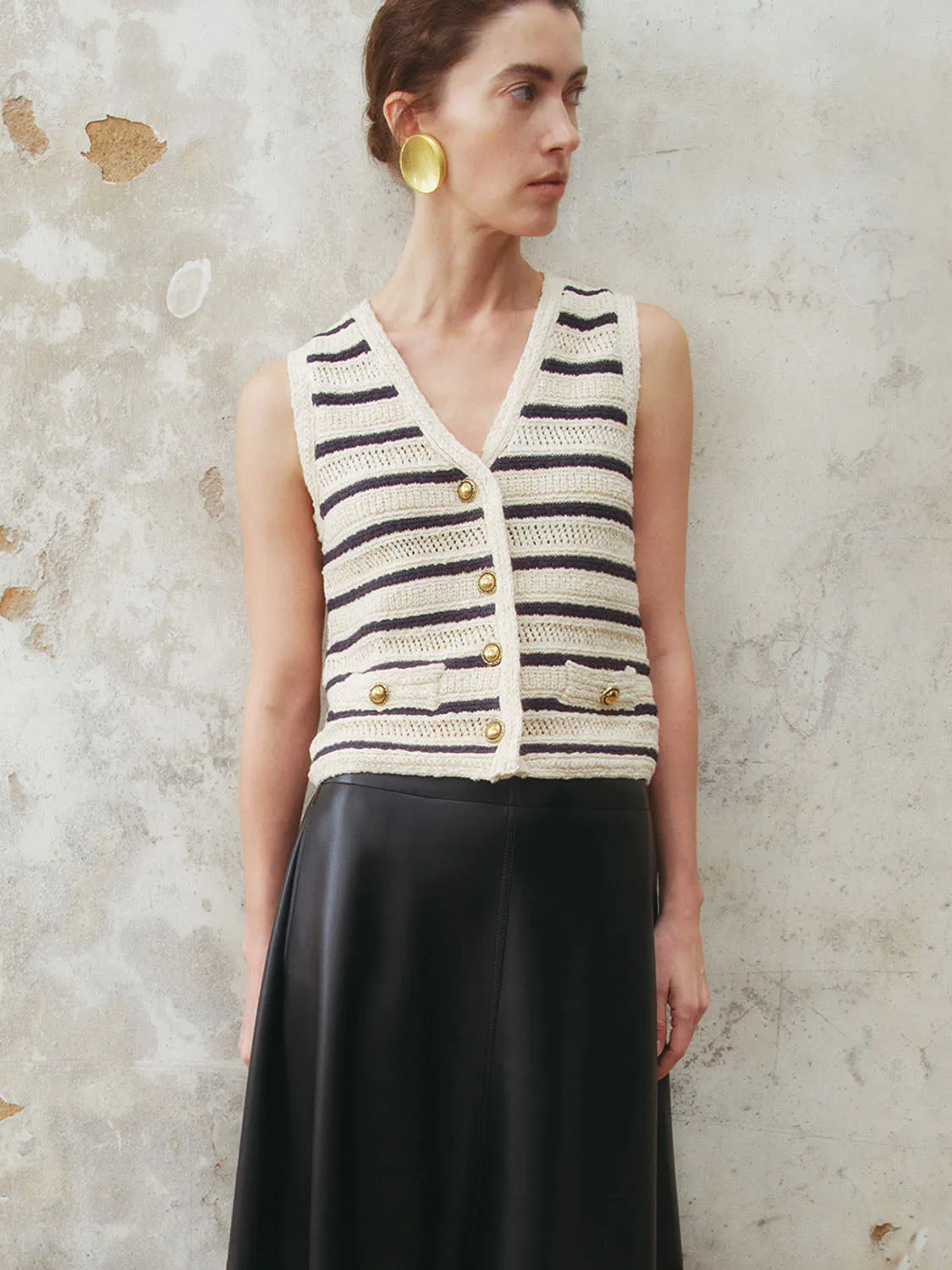 Striped Knitted Waistcoats sold by Urban Revivo product image thumbnail 3