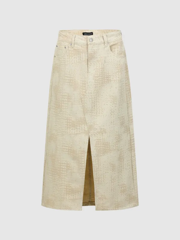 Split Hem Denim Skirts sold by Urban Revivo