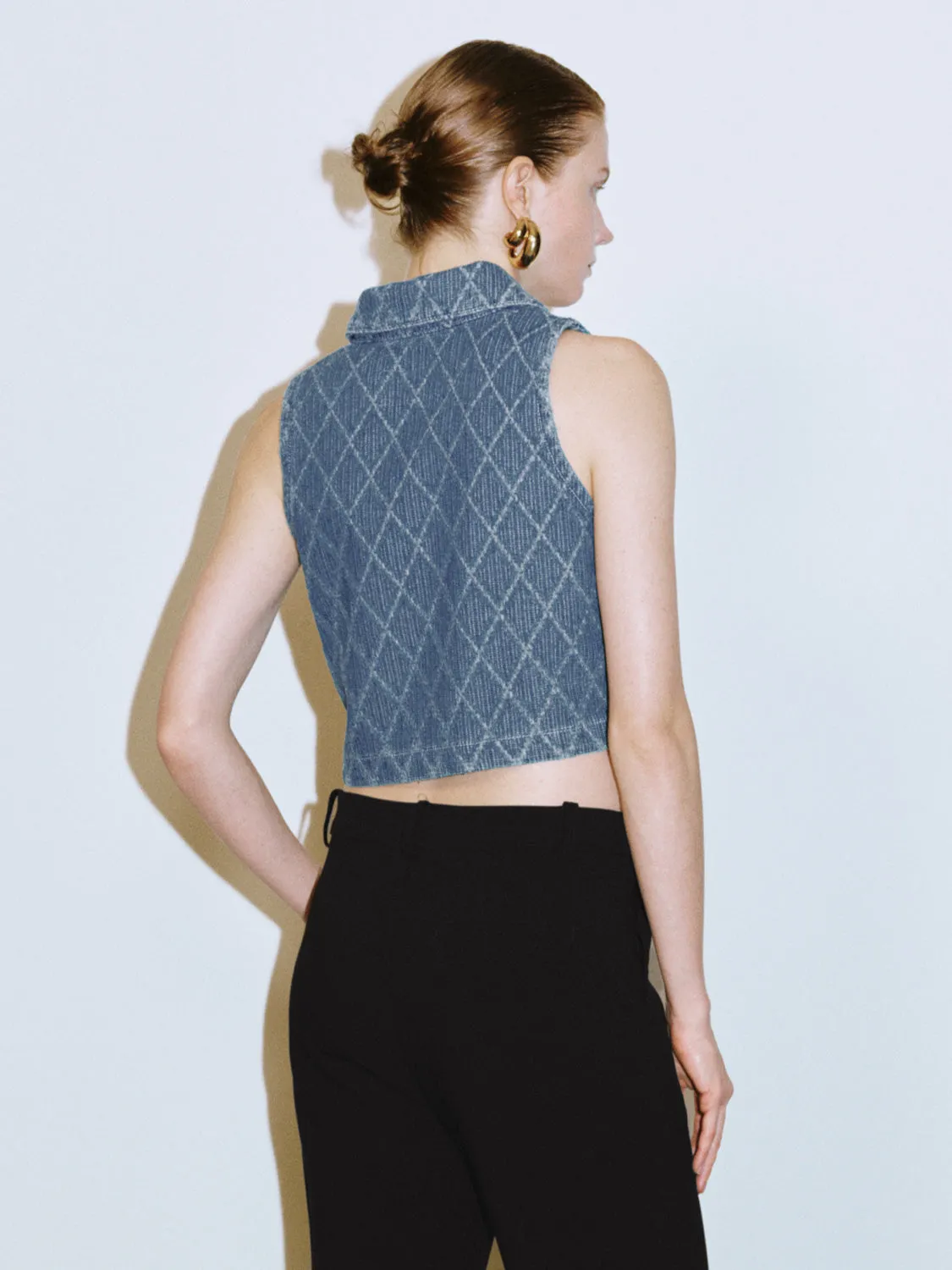 Sleeveless Denim Jackets sold by Urban Revivo product image thumbnail 3