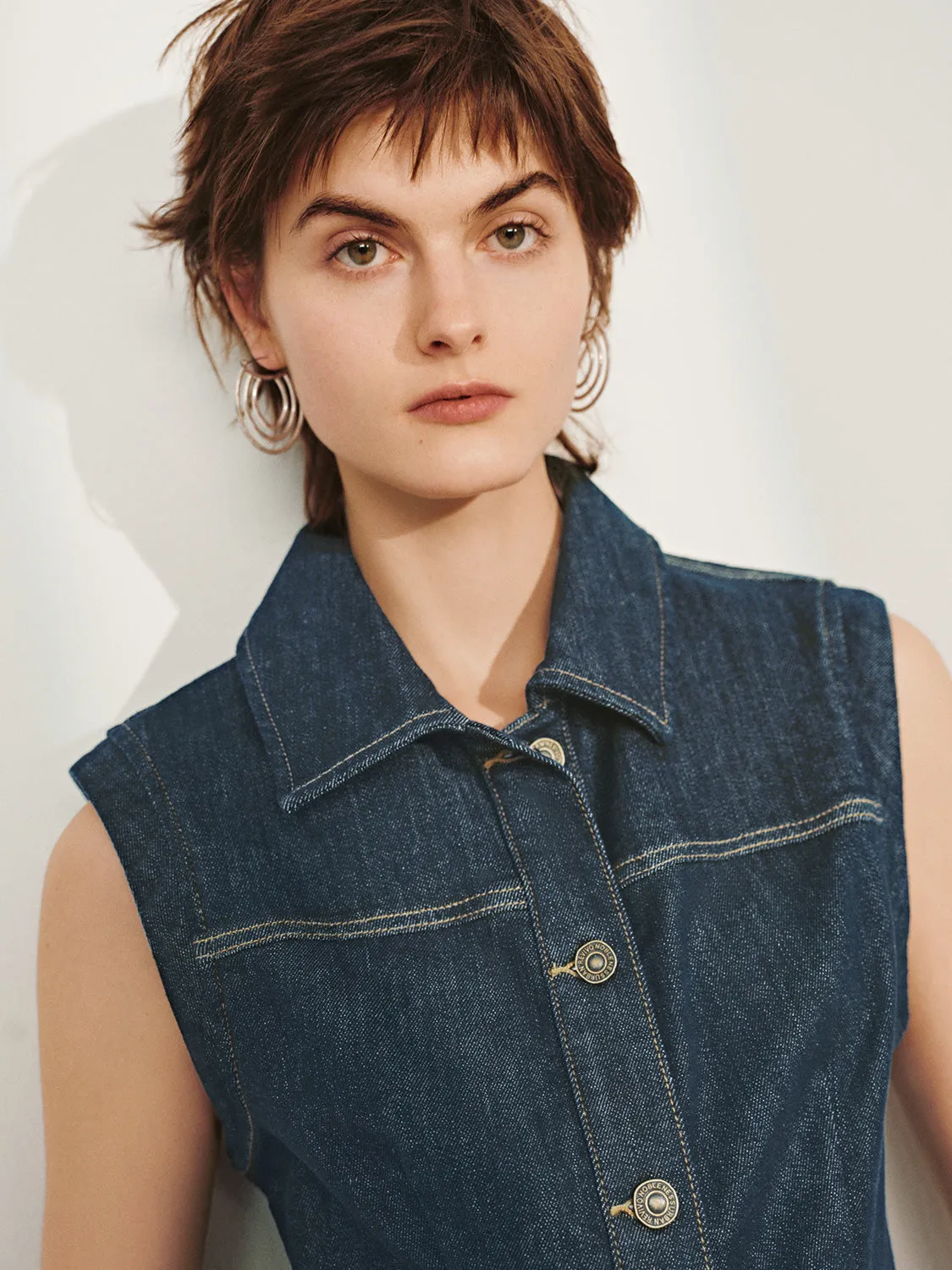 Sleeveless Denim Jackets sold by Urban Revivo product image thumbnail 5