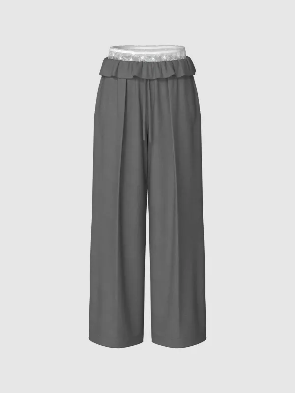 Ruffle Waist Wide-Leg Pants sold by Urban Revivo