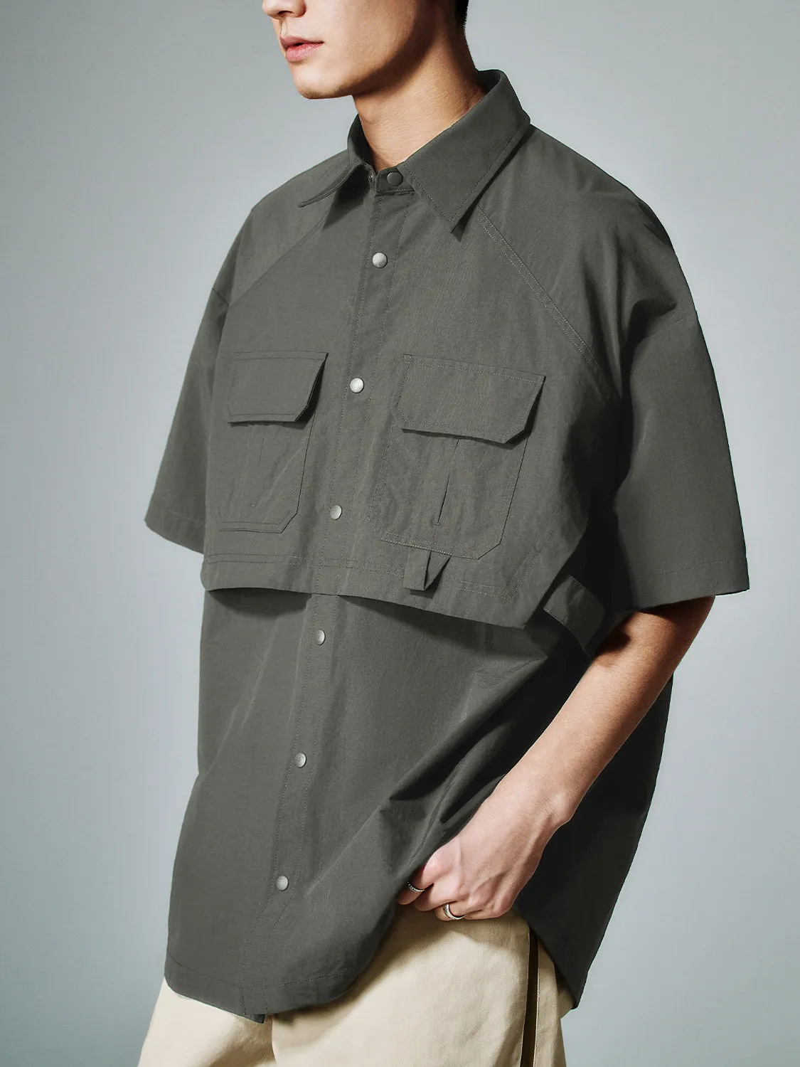 Oversized Short Sleeve Shirts sold by Urban Revivo product image thumbnail 3