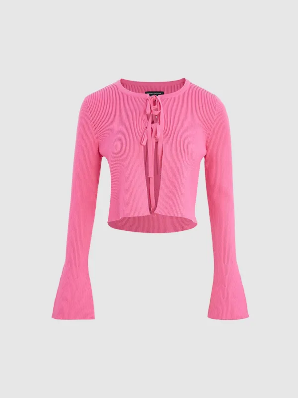 Lace Up Front Knitted Cardigans sold by Urban Revivo