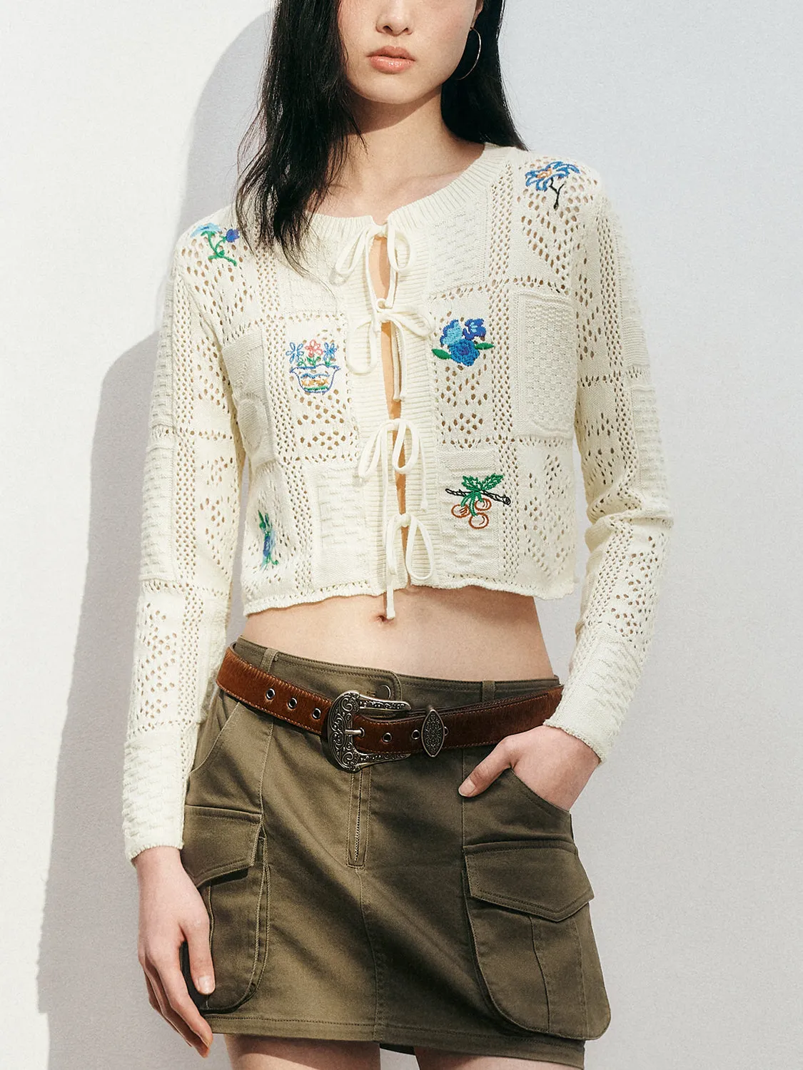 Floral Tie Knitted Cardigans sold by Urban Revivo