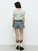 Floral Edge Denim Shorts sold by Urban Revivo