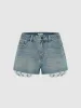 Floral Edge Denim Shorts sold by Urban Revivo