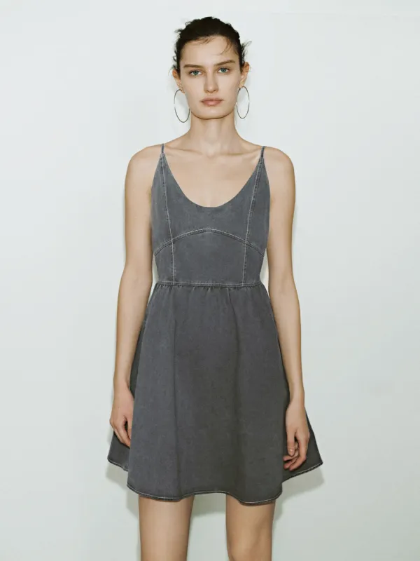 Cami A-Line Denim Dresses sold by Urban Revivo
