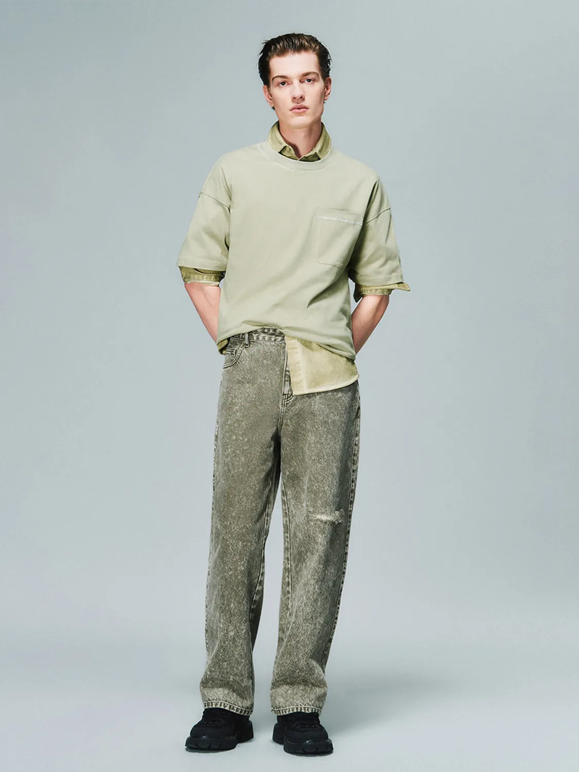 Loose Short Sleeve T-Shirts sold by Urban Revivo product image thumbnail 4