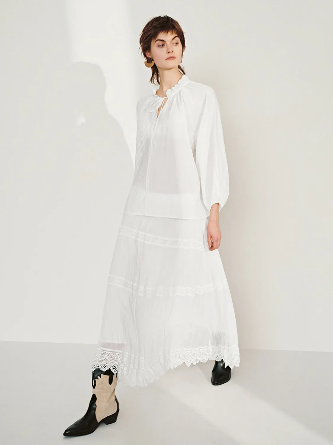 Overhead Ruffled Collar Shirt sold by Urban Revivo product image thumbnail 4