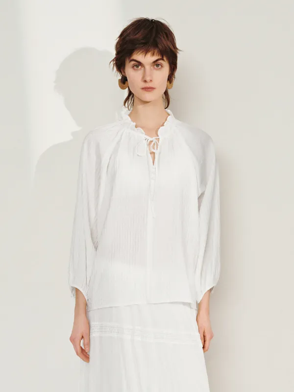 Overhead Ruffled Collar Shirt sold by Urban Revivo