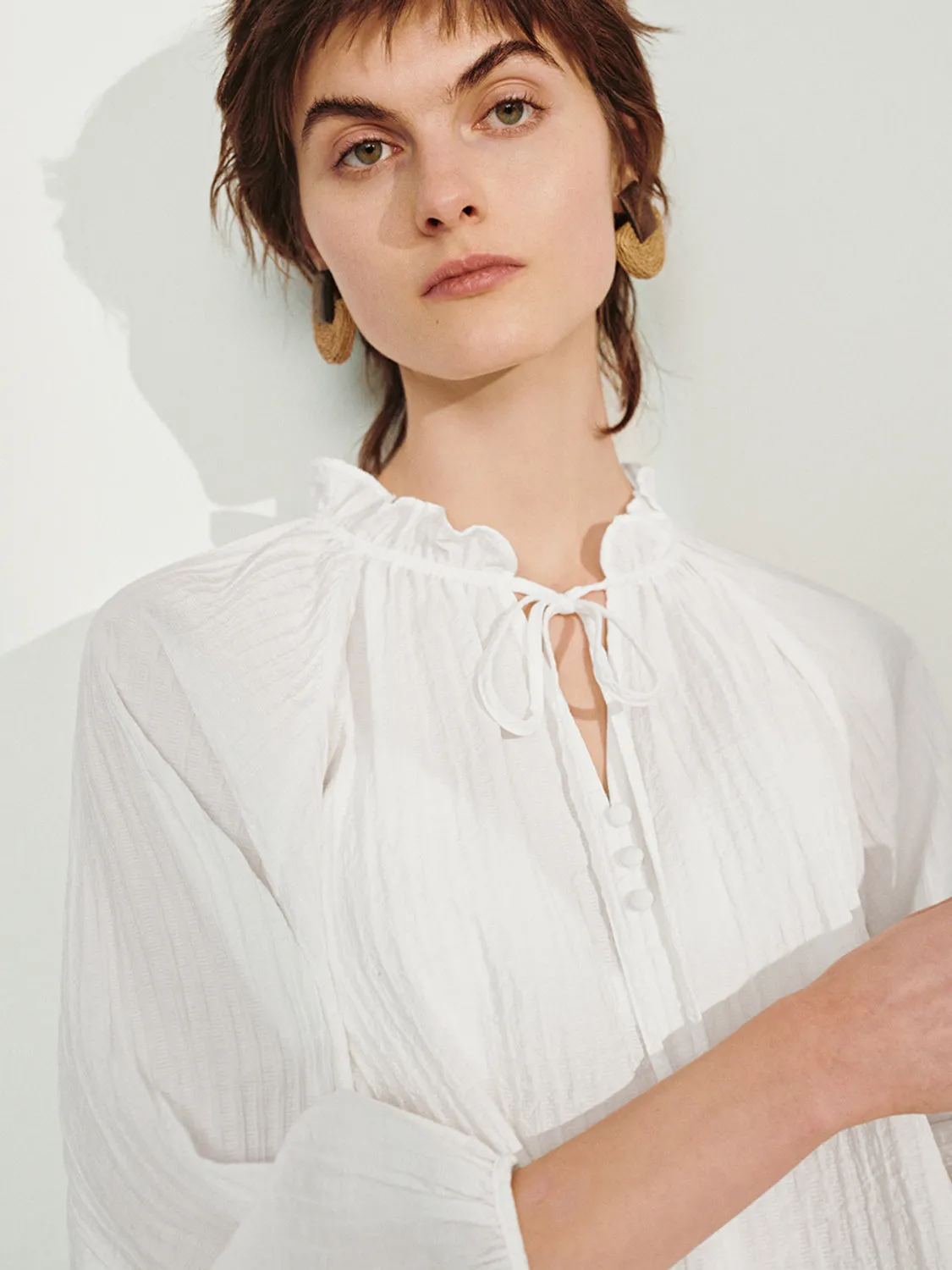 Overhead Ruffled Collar Shirt sold by Urban Revivo product image thumbnail 5