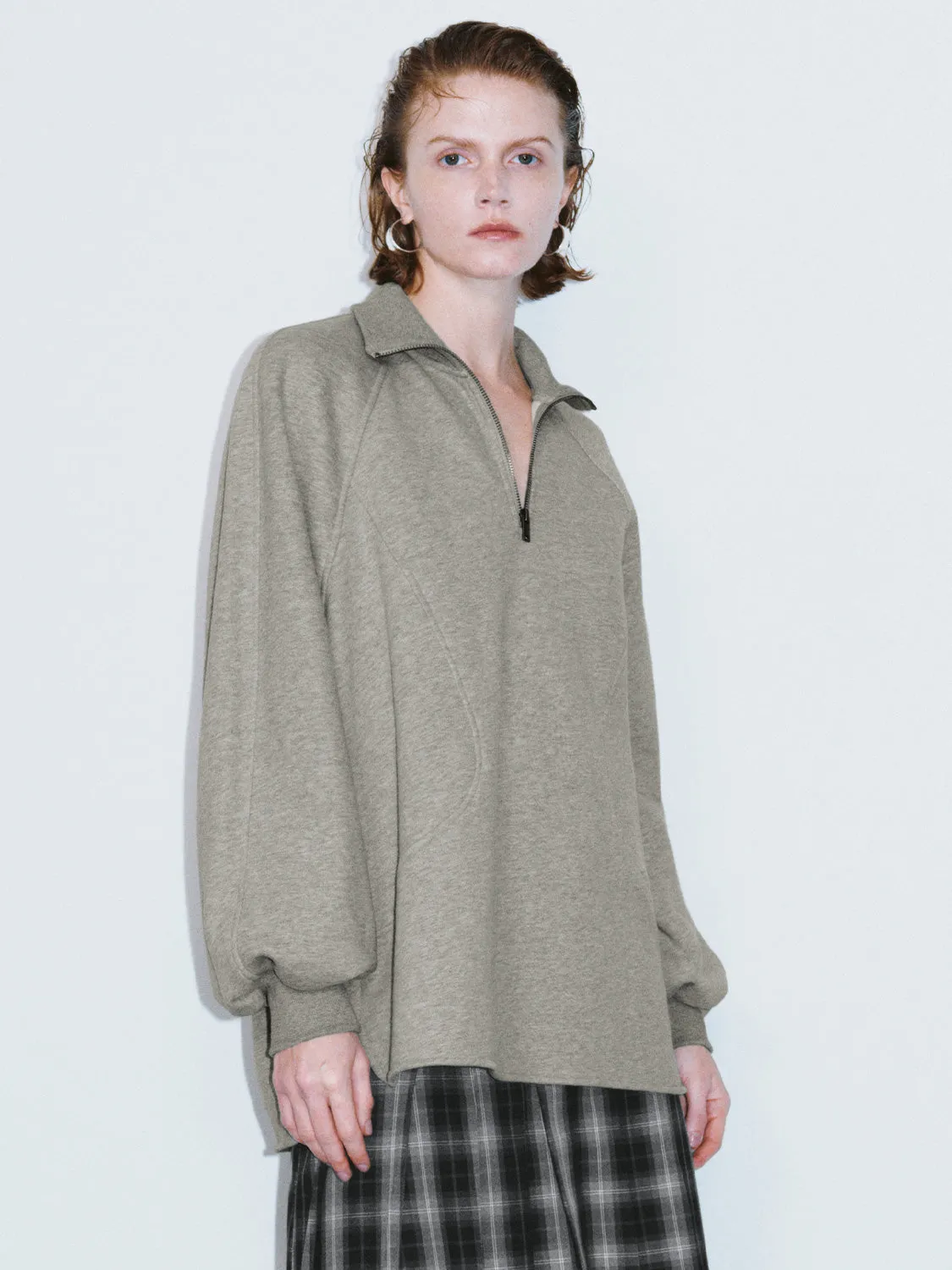 Zip Half Placket Sweatshirts sold by Urban Revivo product image thumbnail 3