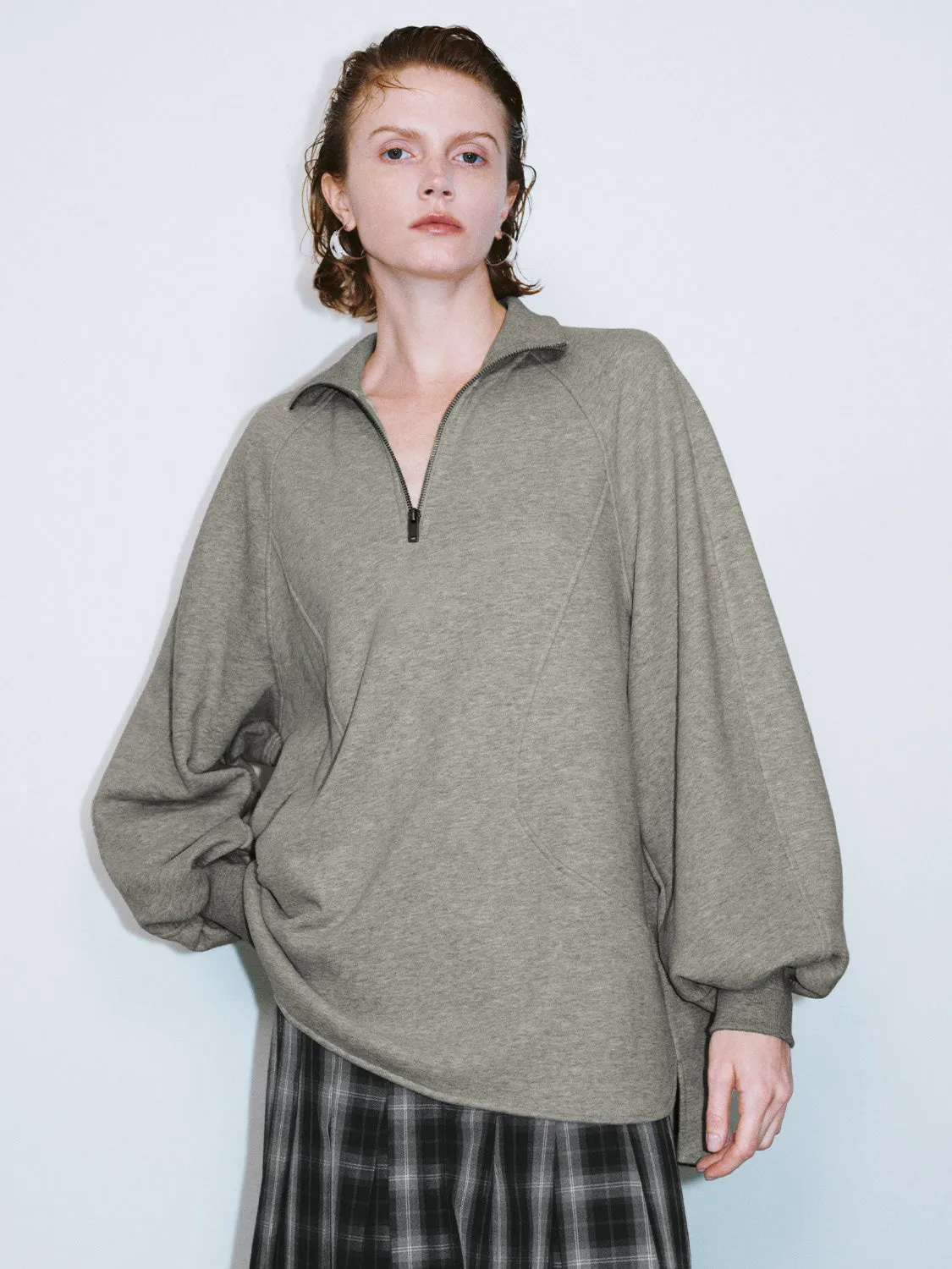 Zip Half Placket Sweatshirts sold by Urban Revivo