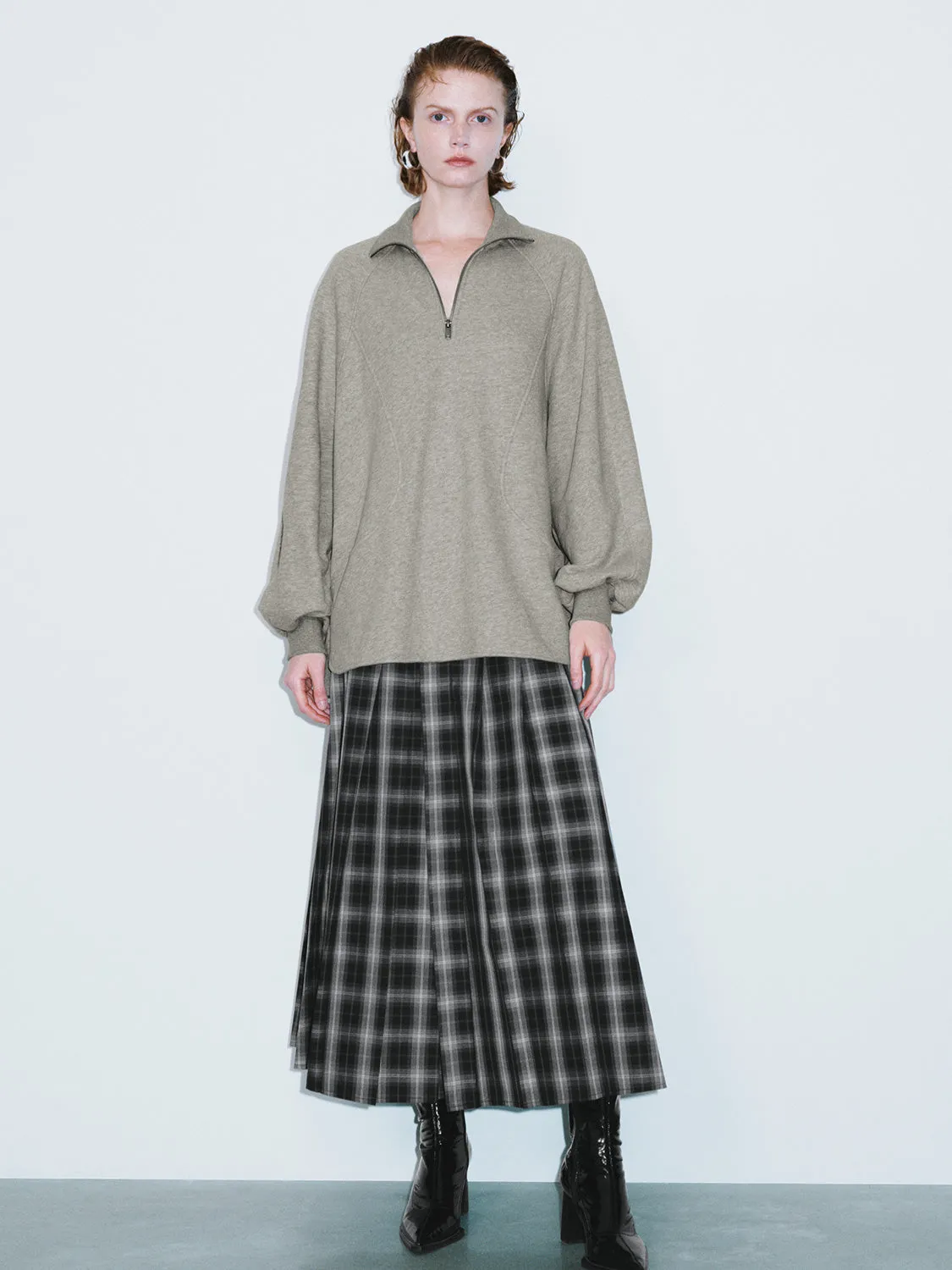 Zip Half Placket Sweatshirts sold by Urban Revivo product image thumbnail 4