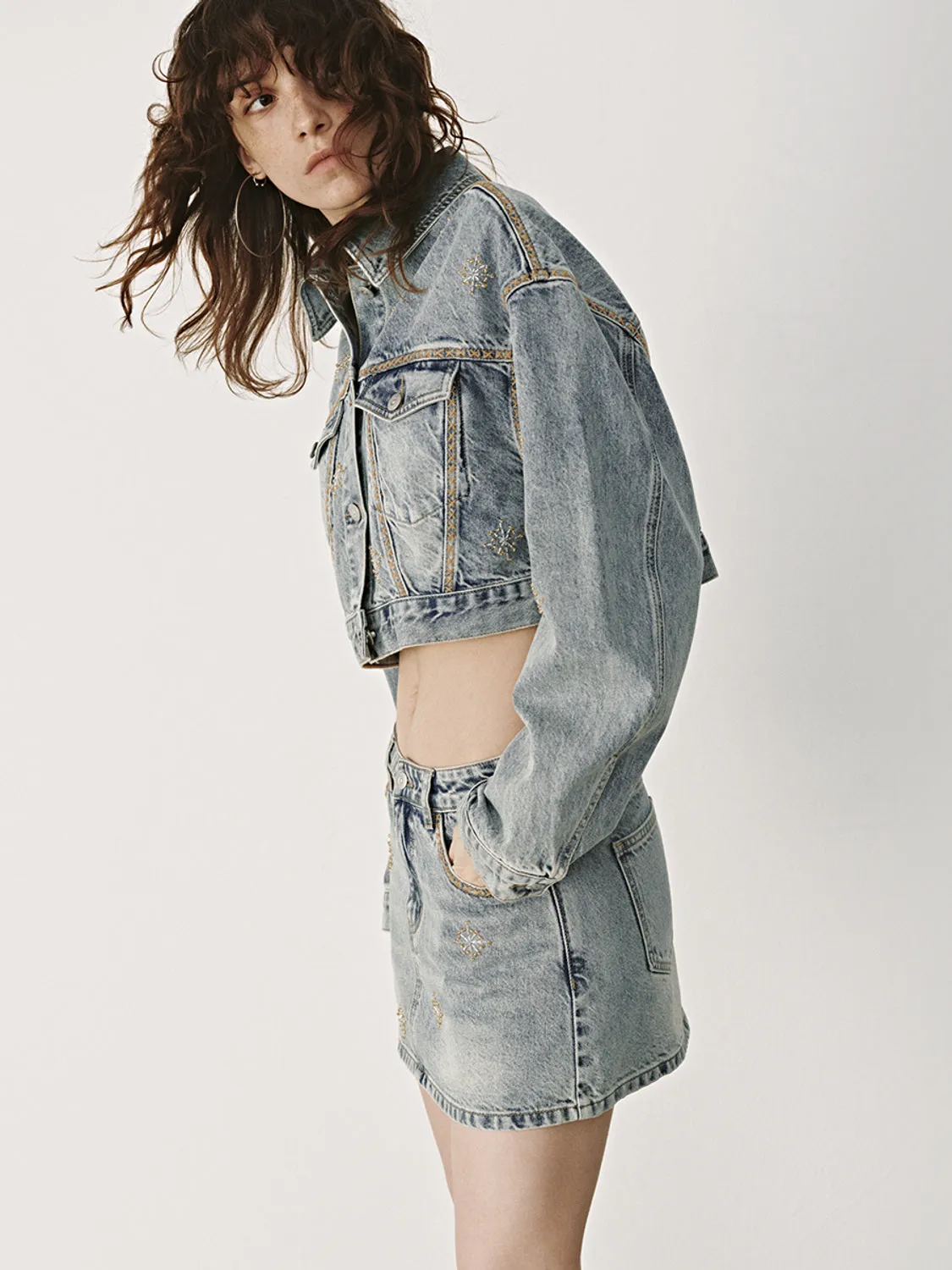 Cropped Denim Jackets sold by Urban Revivo product image thumbnail 5