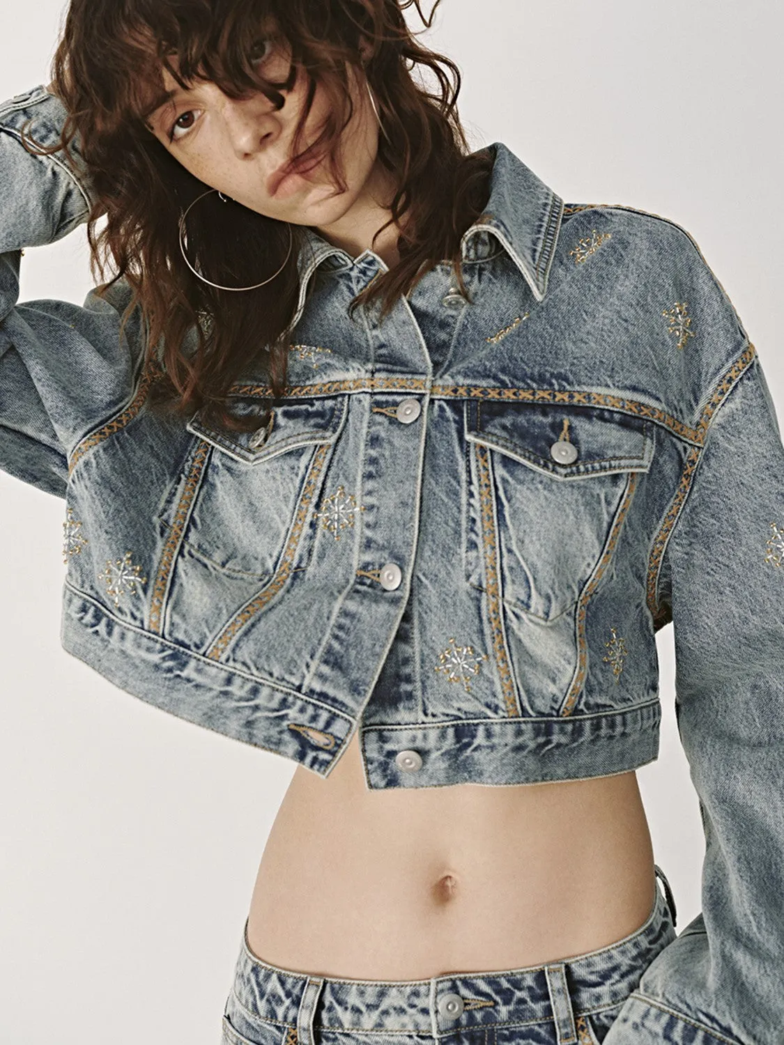Cropped Denim Jackets sold by Urban Revivo product image thumbnail 3