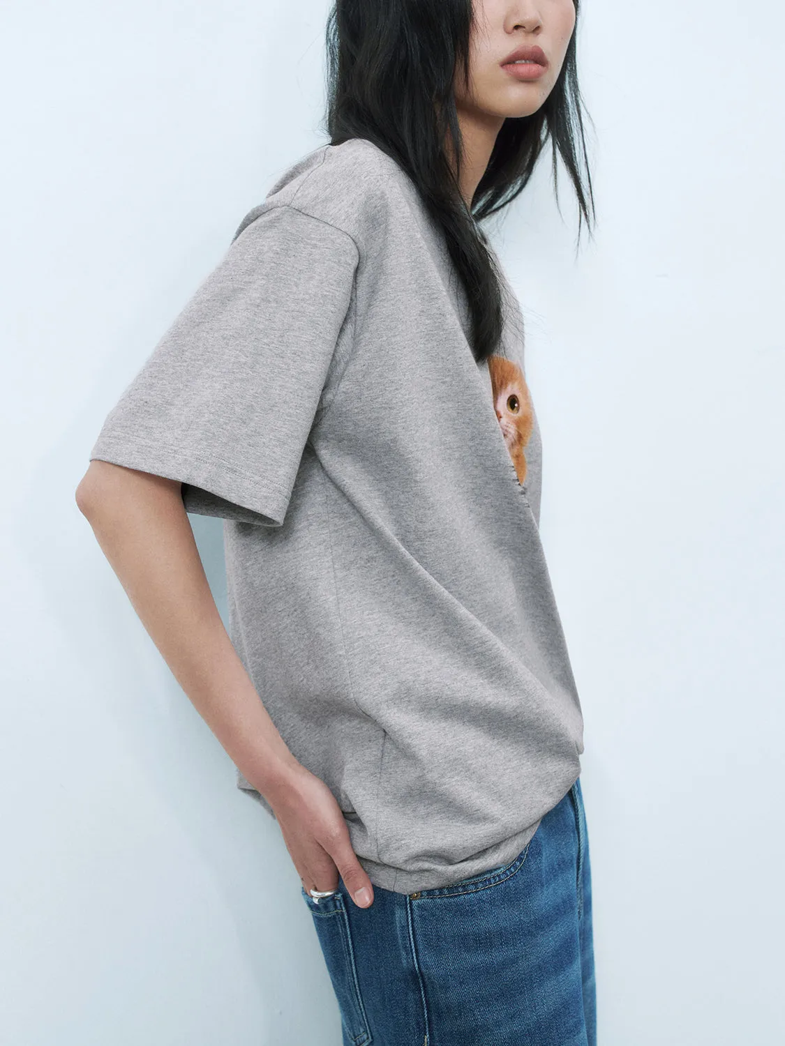 Loose Short Sleeve T-Shirts sold by Urban Revivo product image thumbnail 3