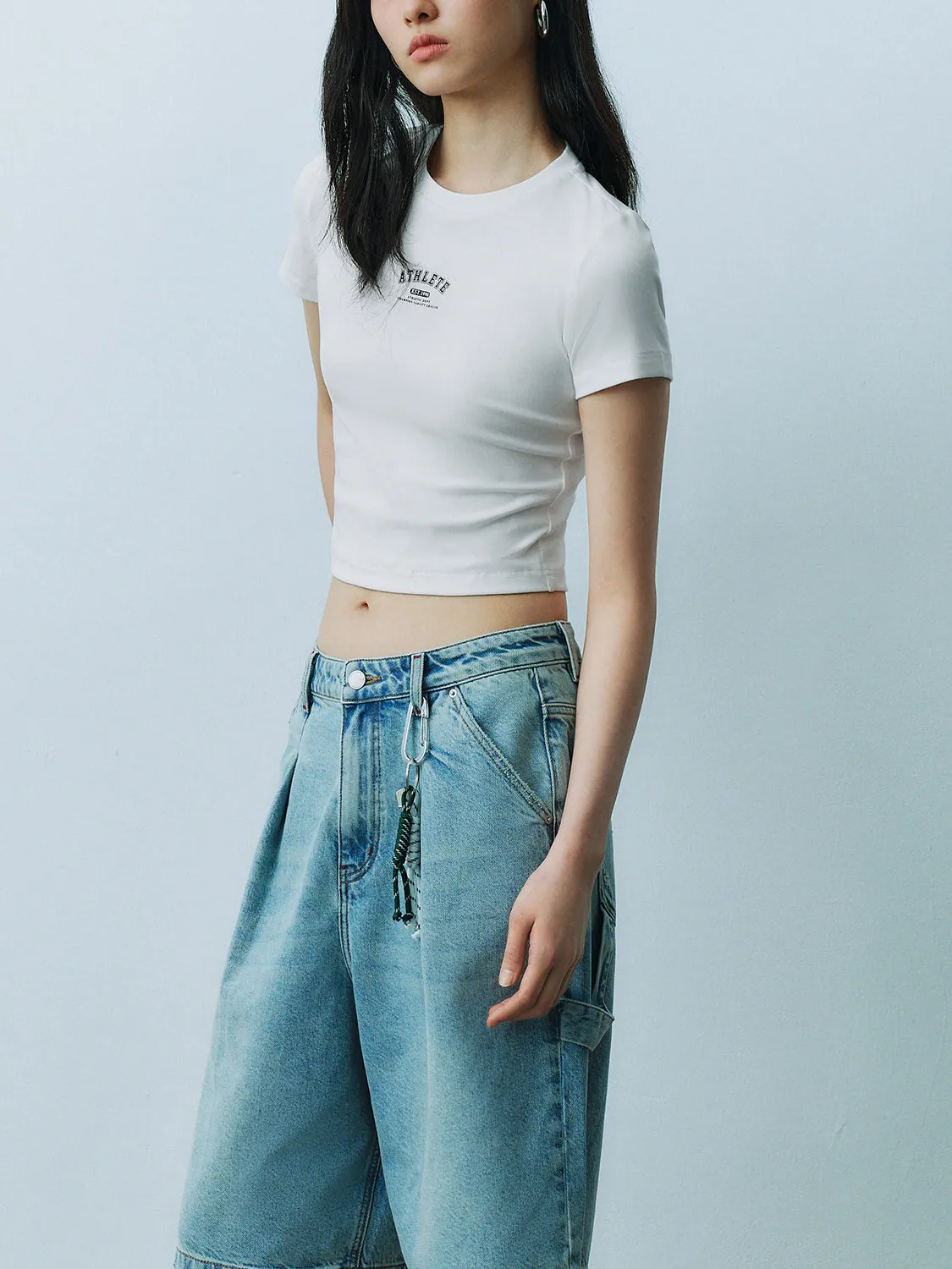 Cropped Skinny T-Shirts sold by Urban Revivo product image thumbnail 3