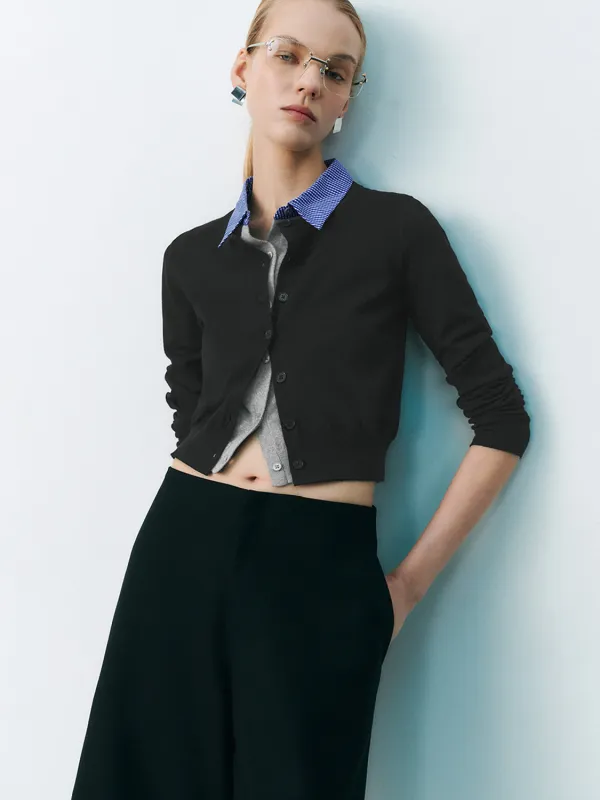 Plaid Collar Knitted Cardigans sold by Urban Revivo