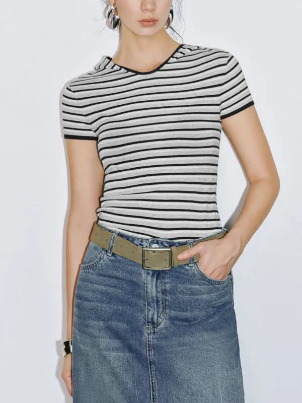 Striped Knitted T-Shirts sold by Urban Revivo