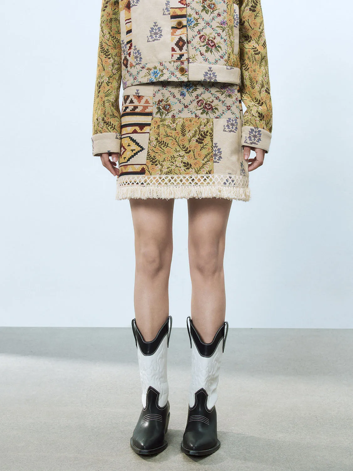 Jacquard A-Mini Skirts sold by Urban Revivo product image thumbnail 2